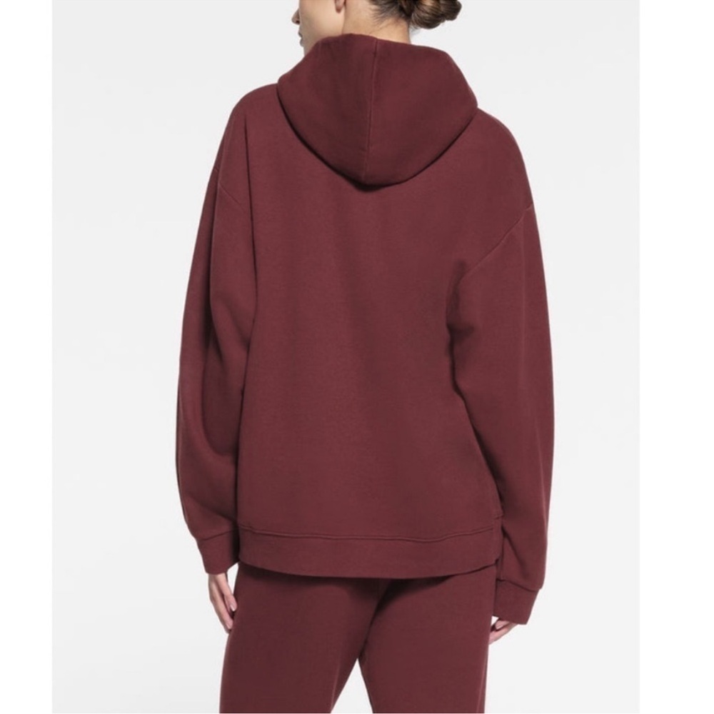 Skims cotton fleece oversized pullover hoodie NWT OXBLOOD SIZE XXS (Dep) - Picture 2 of 4
